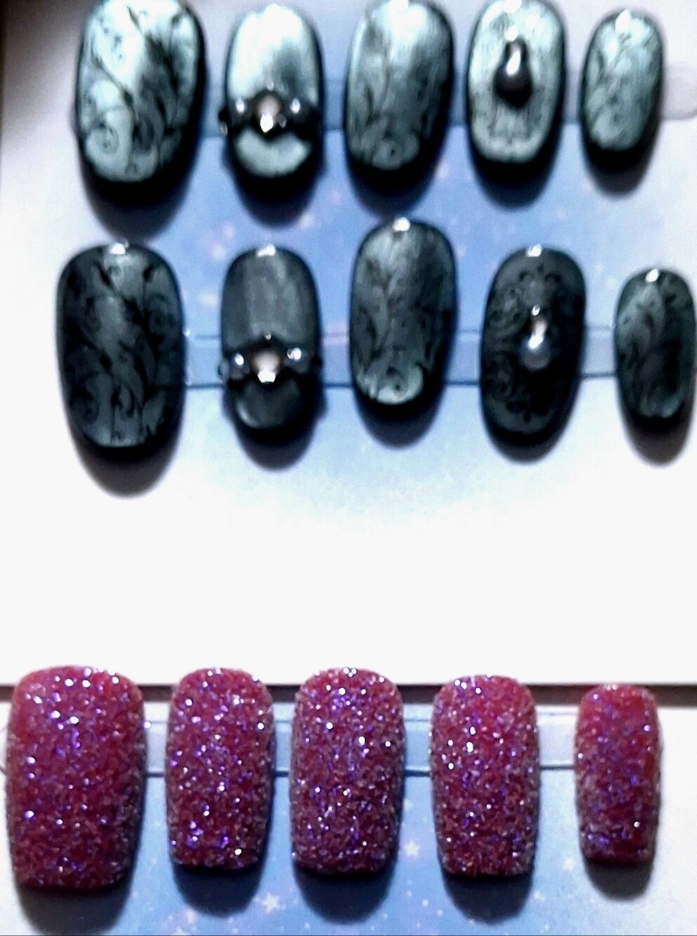 Glitter Pink Press-On Nail Set – Women Jewelry.  Size Small.